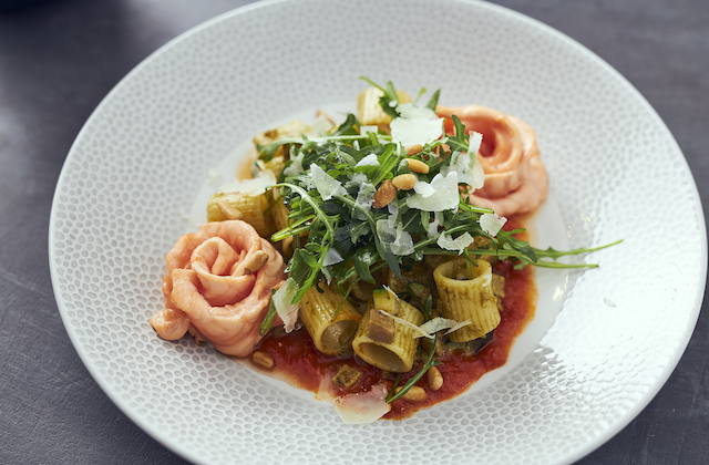 Pasta mit Lachs und Pesto Pasta mit Lachs und Pesto