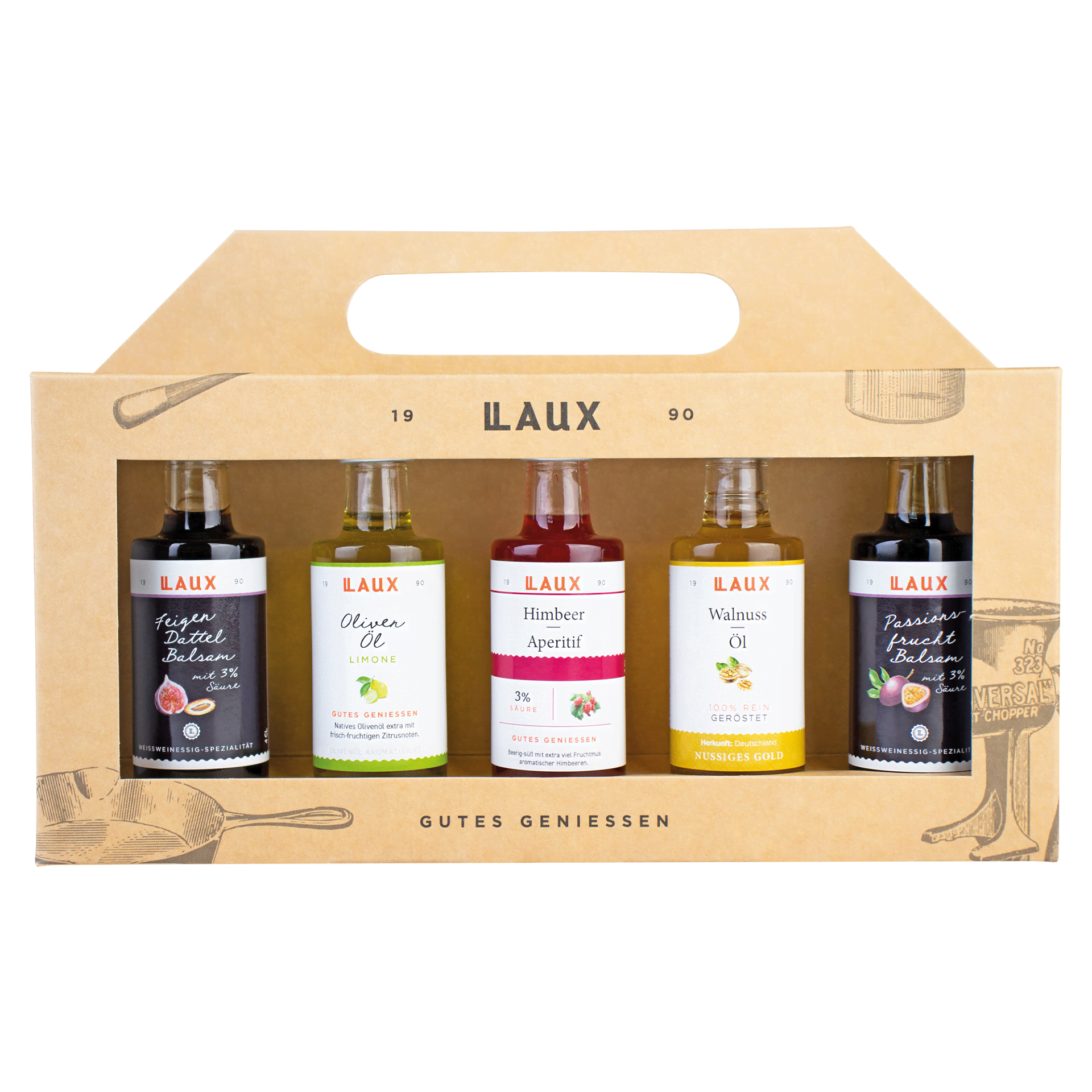 Essig & Öl Geschenkset 1 - bunte Auswahl - 5 x 40 ml Essig & Öl Geschenkset 1 - bunte Auswahl - 5 x 40 ml