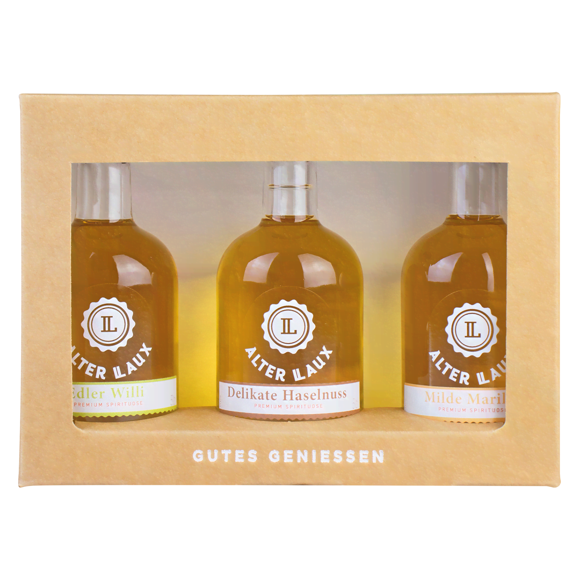 ALTER LAUX Geschenkset - 3 x 50 ml ALTER LAUX Geschenkset mit 3 Likören in der 50 ml Flasche