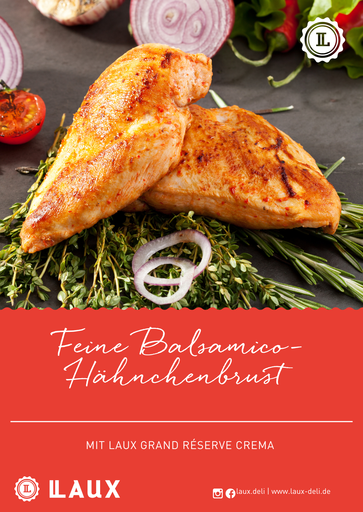 Rezeptkarte "BALSAMICO HÄHNCHENBRUST" für Grande Réserve Crema 