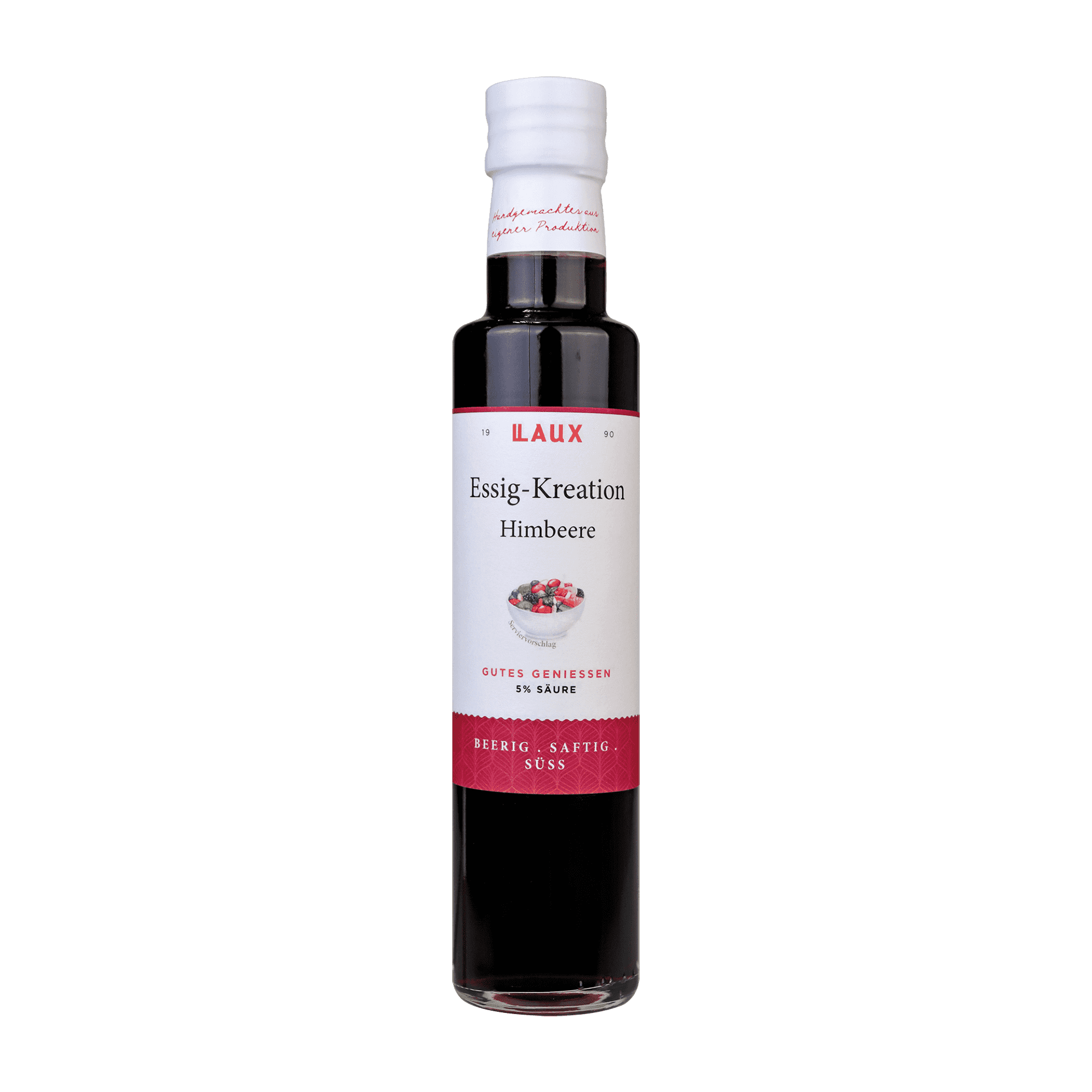 Himbeere Essig-Kreation - 250 ml Flasche - 5 % Säure