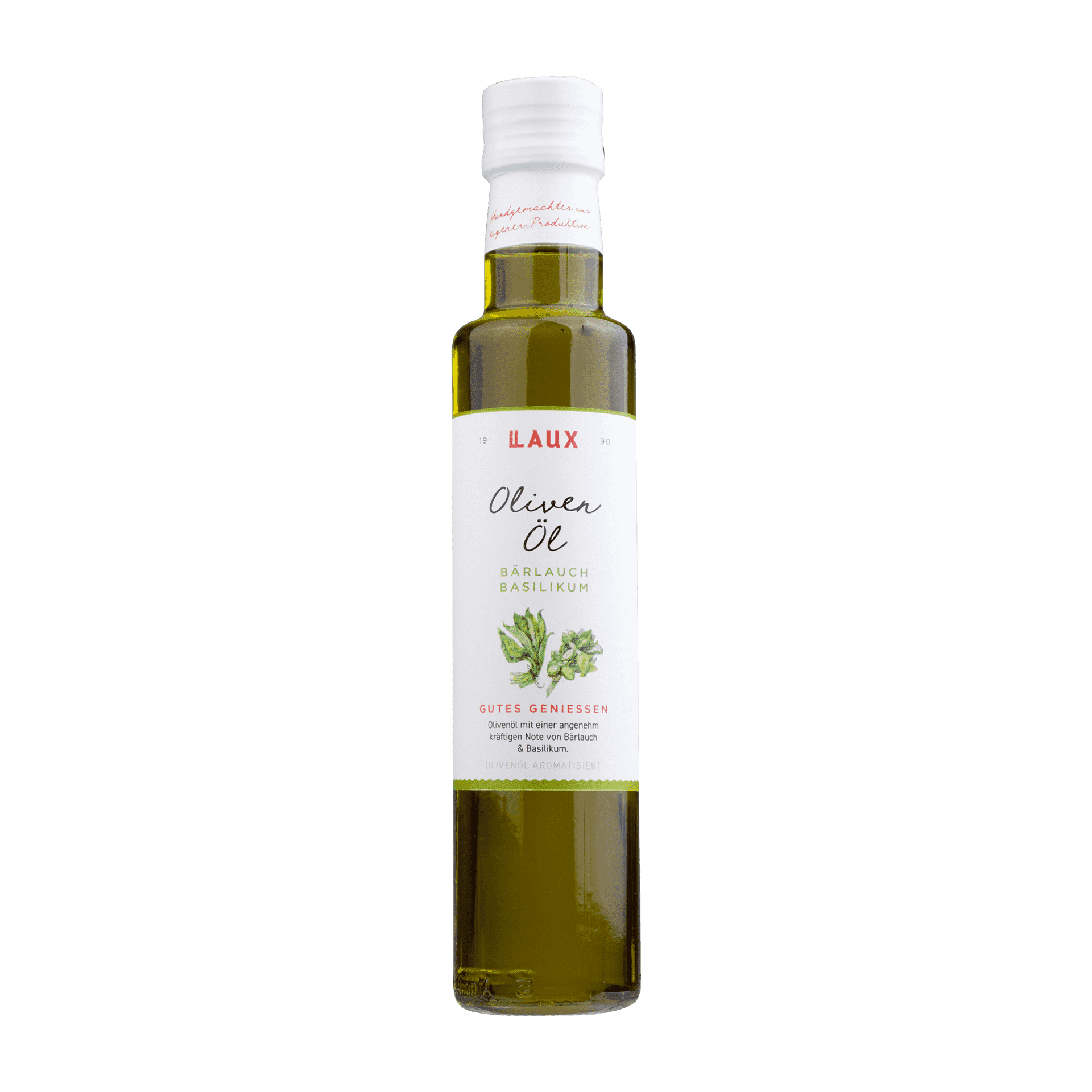 Olivenöl mit Bärlauch-Basilikum - 250 ml Flasche