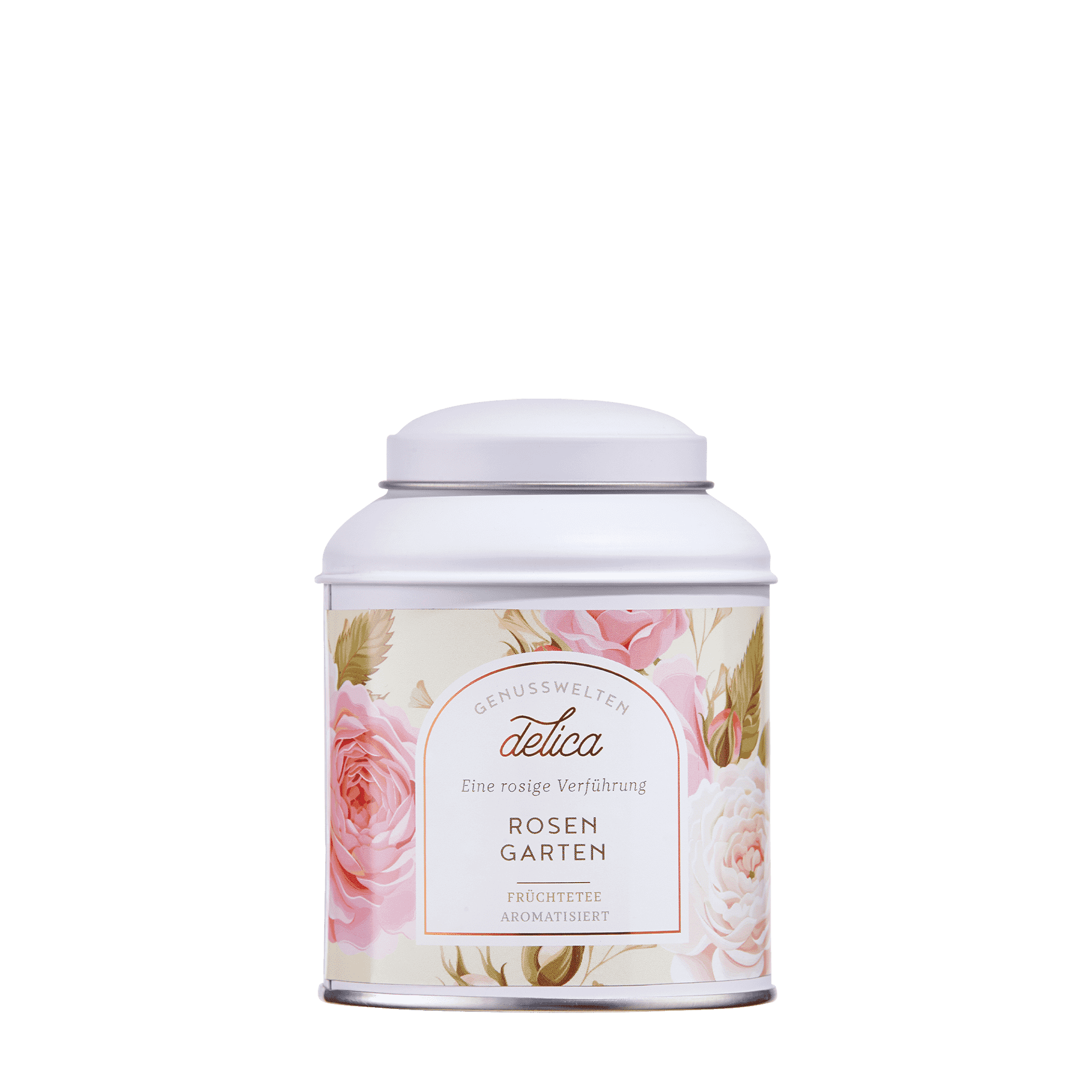 Rosengarten Tee - Früchtetee mit Rosenblütenblättern & Rosenknospen - Dose