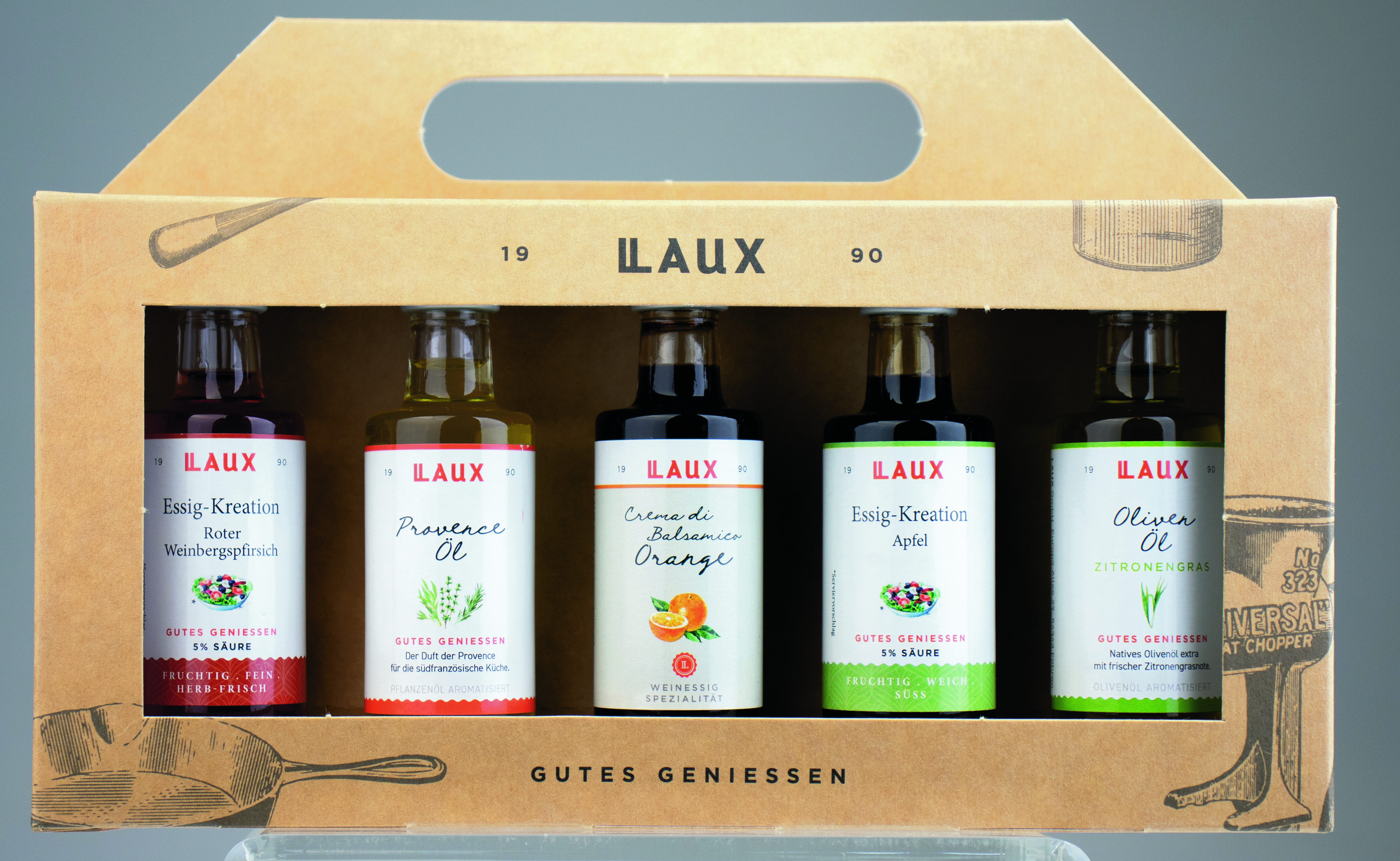 Essig & Öl Geschenkset No. 2 - bunte Auswahl - 5 x 40 ml Essig & Öl Geschenkset No. 2 - bunte Auswahl - 5 x 40 ml