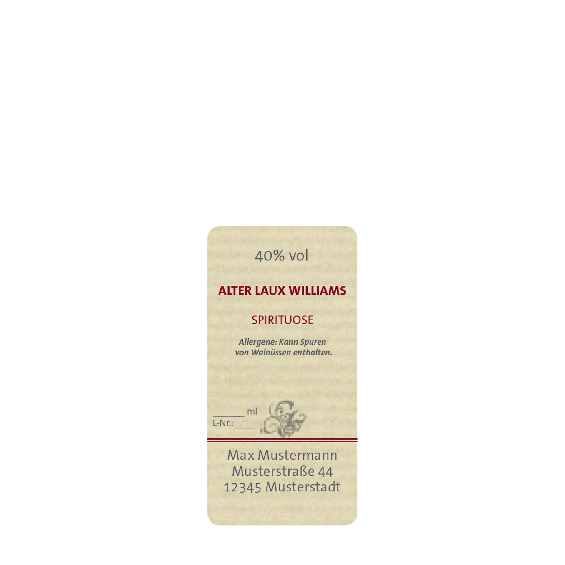 Selbstklebe-Etikett natur - bedruckt - 30 x 60 mm Selbstklebe-Etikett natur - bedruckt - 30 x 60 mm