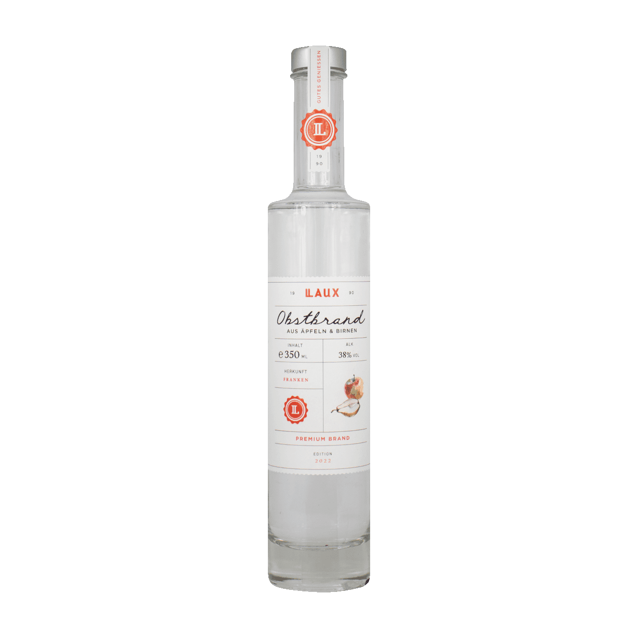 Obstbrand mit Äpfeln und Birnen - 350 ml Flasche Obstbrand mit Äpfeln und Birnen - 350 ml Flasche