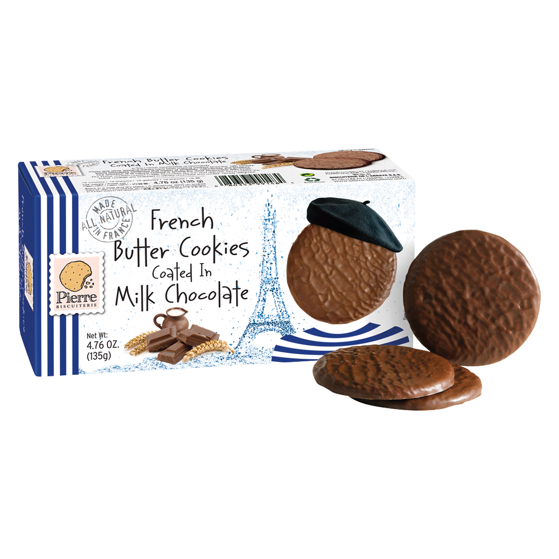 Französische Butter Cookies mit Milchschokolade