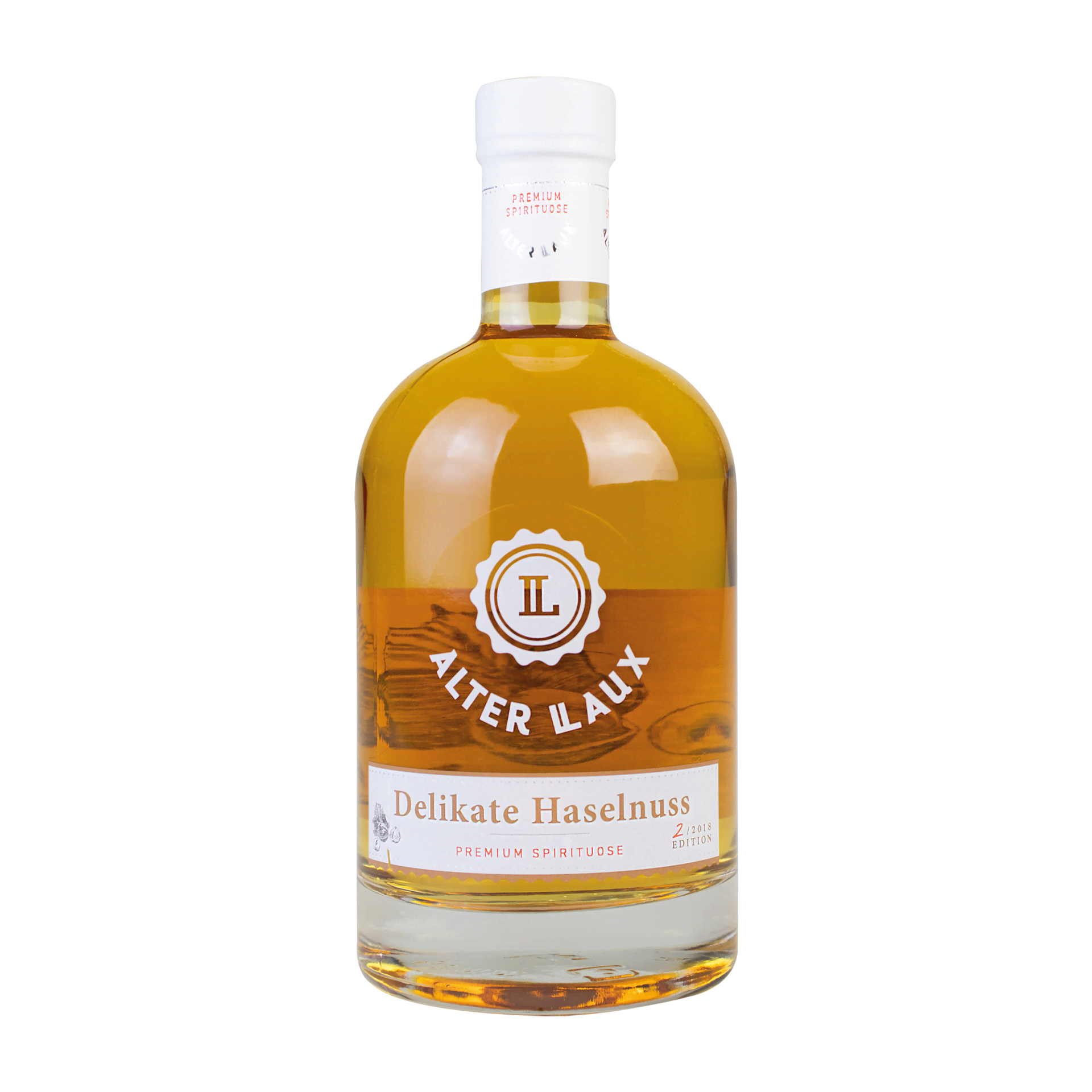 ALTER LAUX Delikate Haselnuss - Haselnusslikör - 500 ml Flasche ALTER LAUX Delikate Haselnuss Likör in Flasche