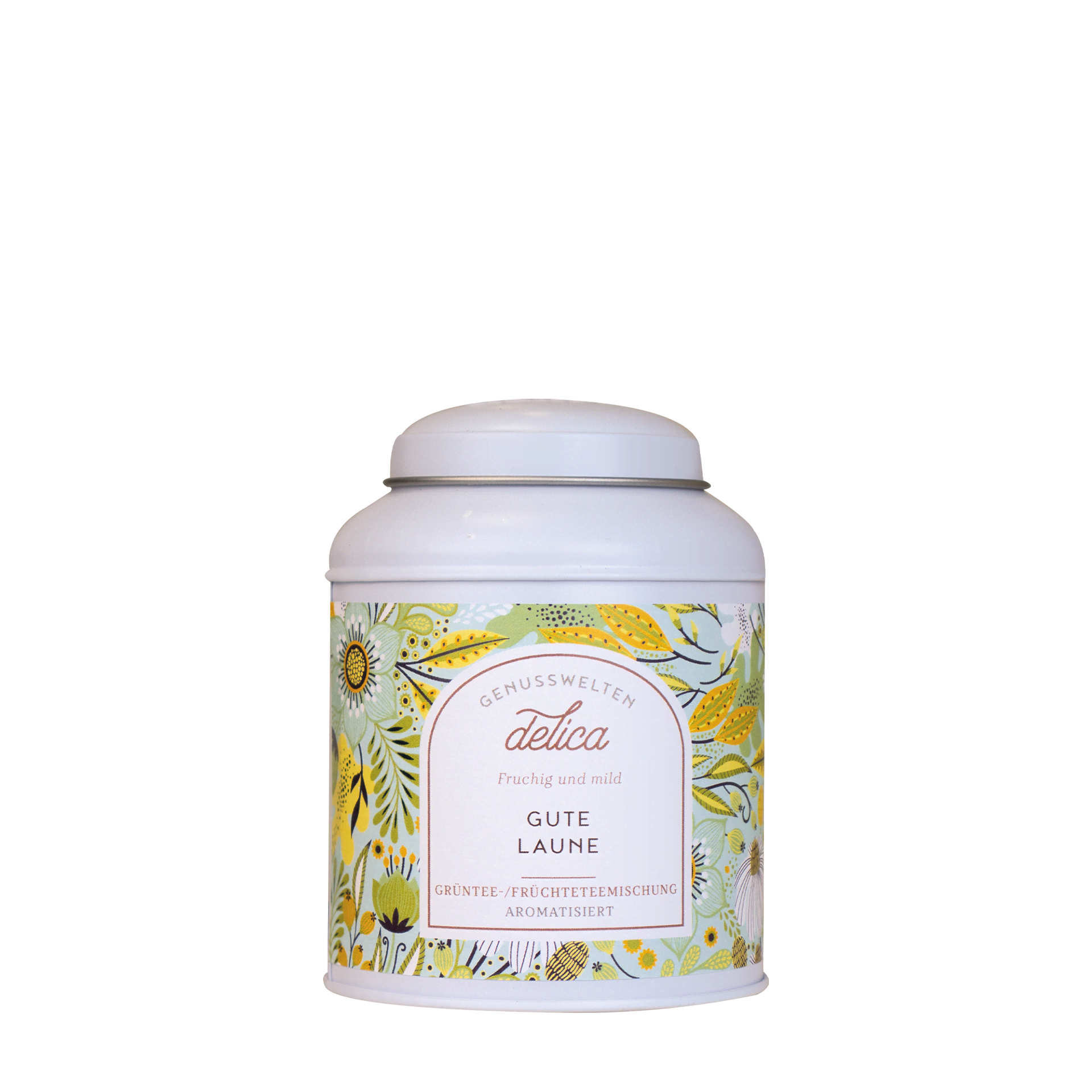 Gute Laune - Grüner Tee mit Pfirsich & Zitrone - Dose Gute Laune - Grüner Tee mit Pfirsich & Zitrone - Dose