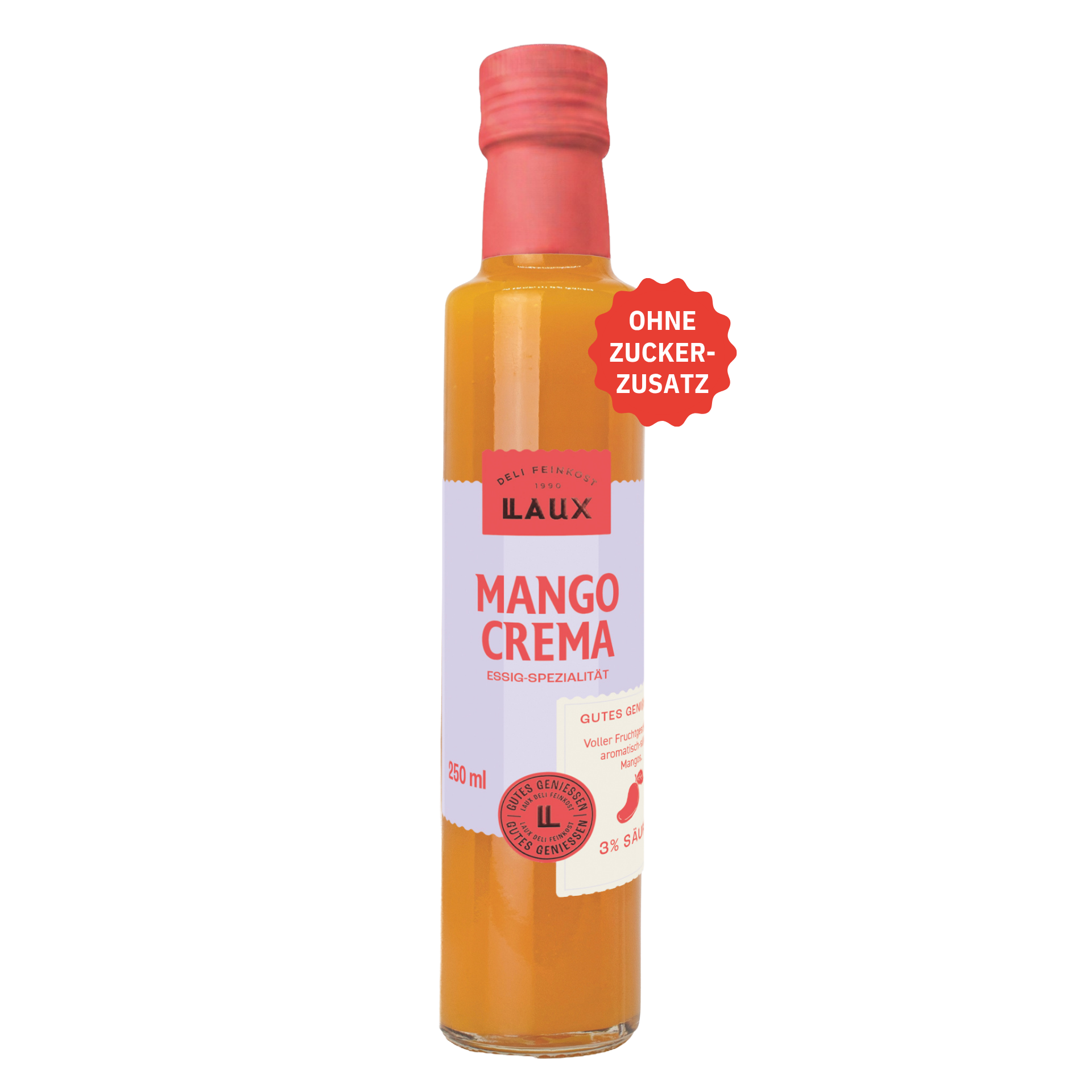 Mango Crema - ohne Zuckerzusatz - 250 ml Flasche - 3 % Säure