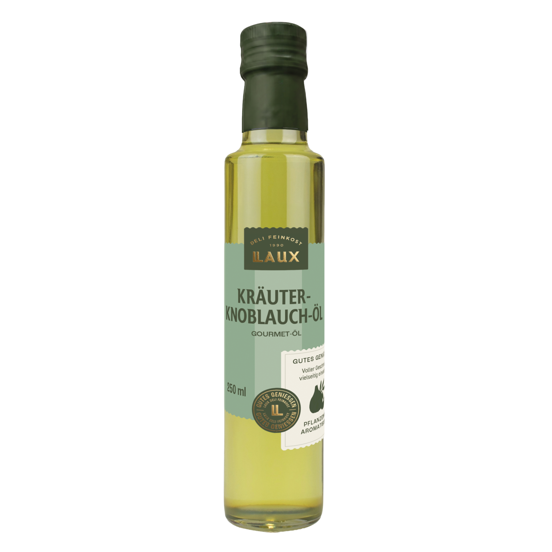 Kräuter-Knoblauch-Öl auf Pflanzenöl-Basis - 250 ml Flasche