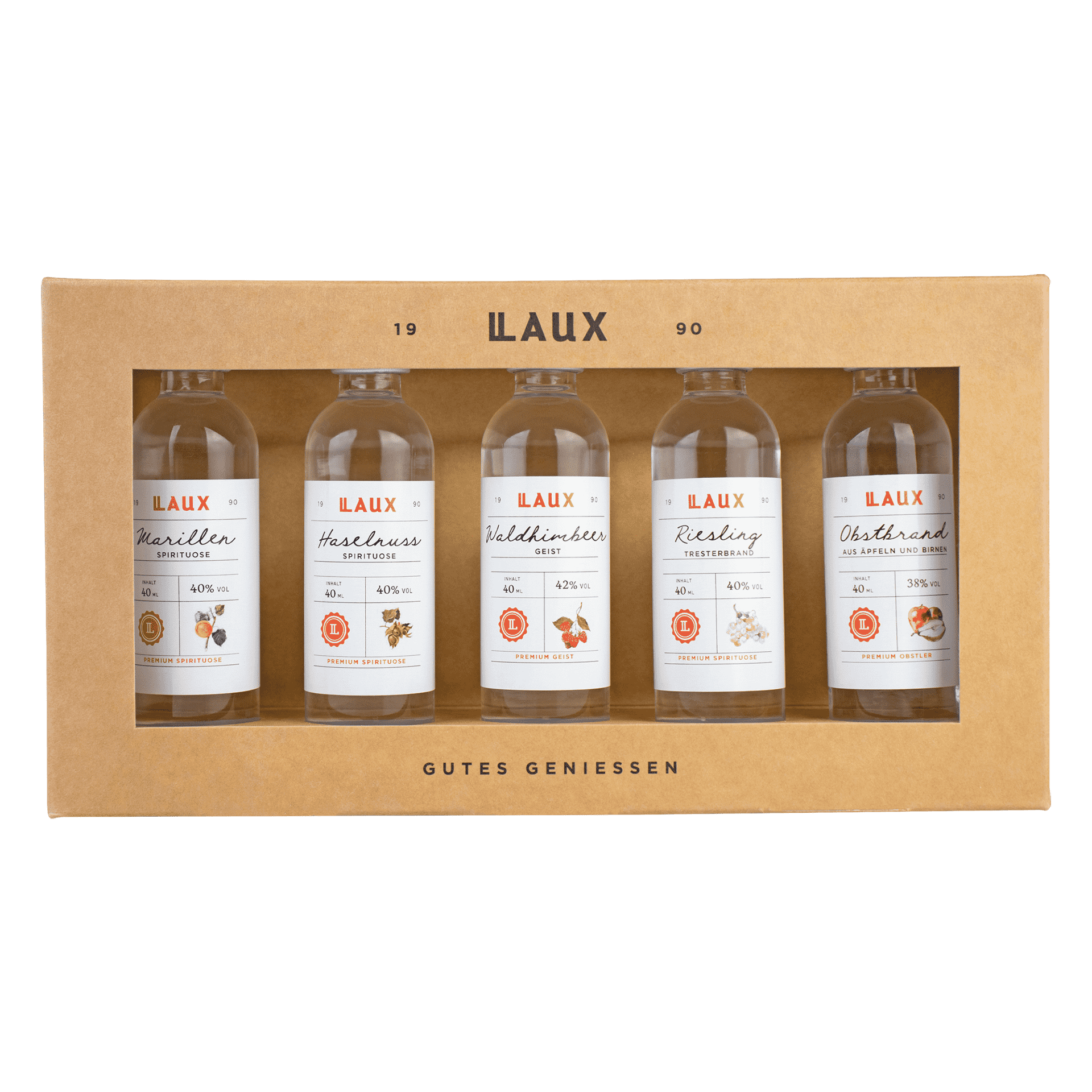 Spirituosen Geschenkset - verschiedene Sorten - 5 x 40 ml Spirituosen Geschenkset - verschiedene Sorten - 5 x 40 ml
