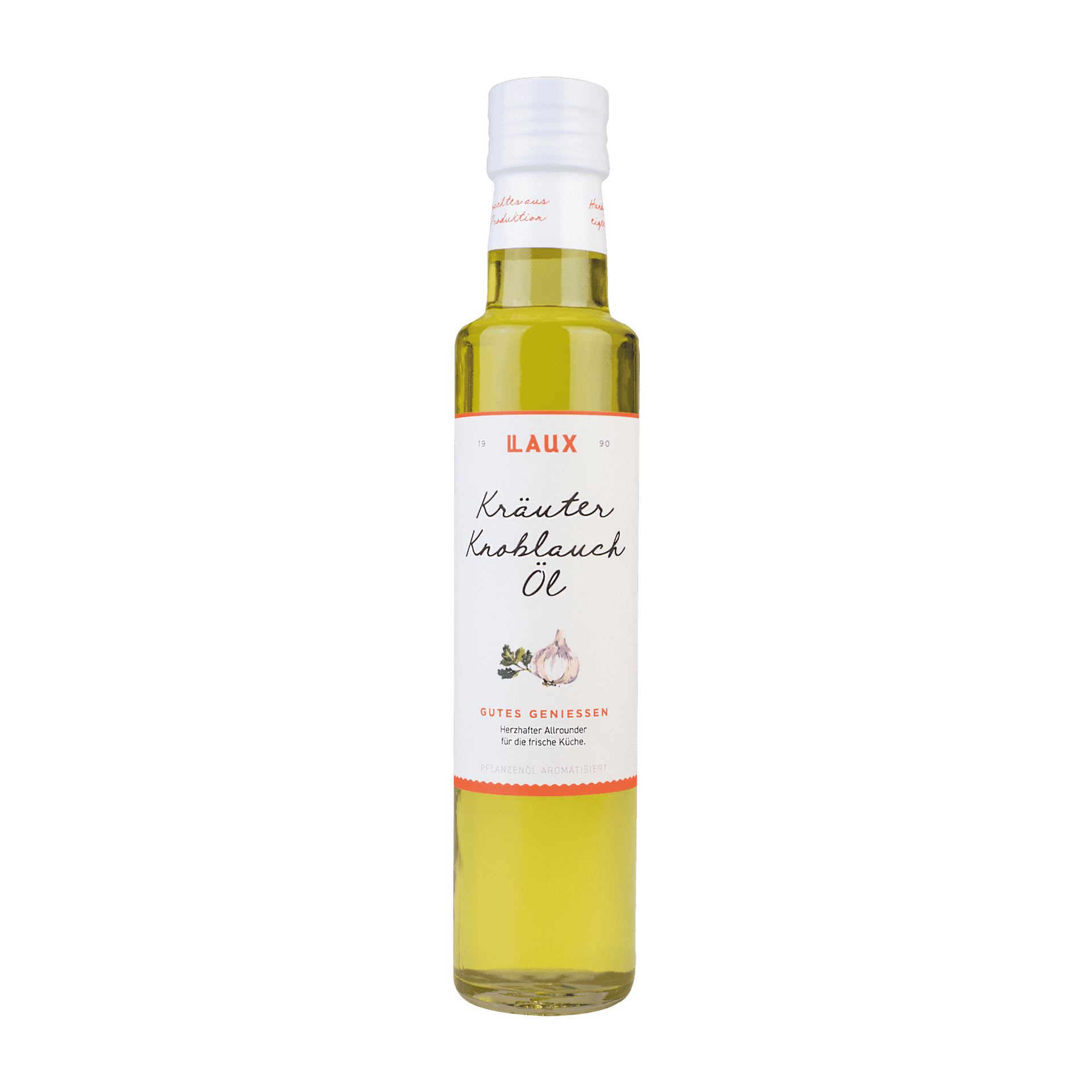 Kräuter-Knoblauch-Öl auf Pflanzenöl-Basis - 250 ml Flasche LAUX Kräuter Knoblauch Öl in 250ml Flasche