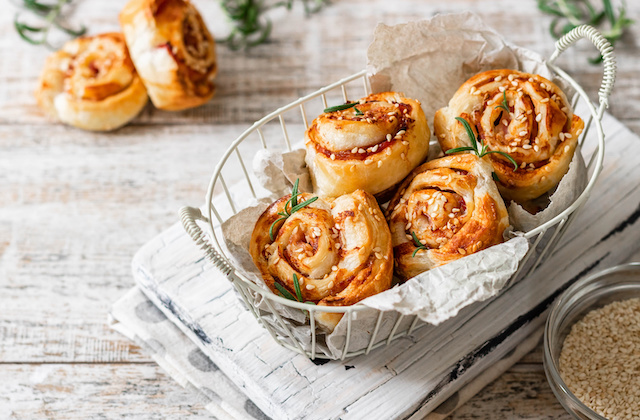 Herzhafte Hefeschnecken Herzhafte Hefeschnecken
